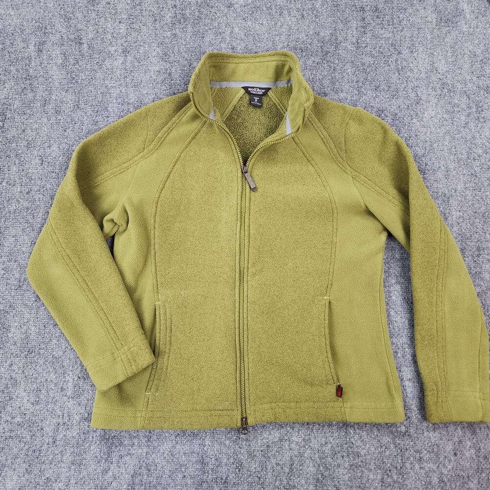 Woolrich Jacket Womens Medium Green Full Zip Long Sleeve Outdoor Fleece Hiking